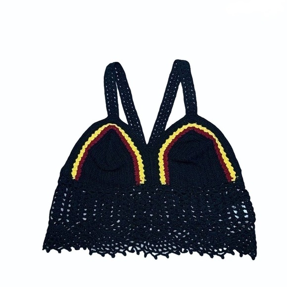 Elli White crochet top LF Tops Black & Red S - Picture 2 of 8